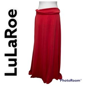 LuLaRoe Solid Coral Maxi Skirt Sz M